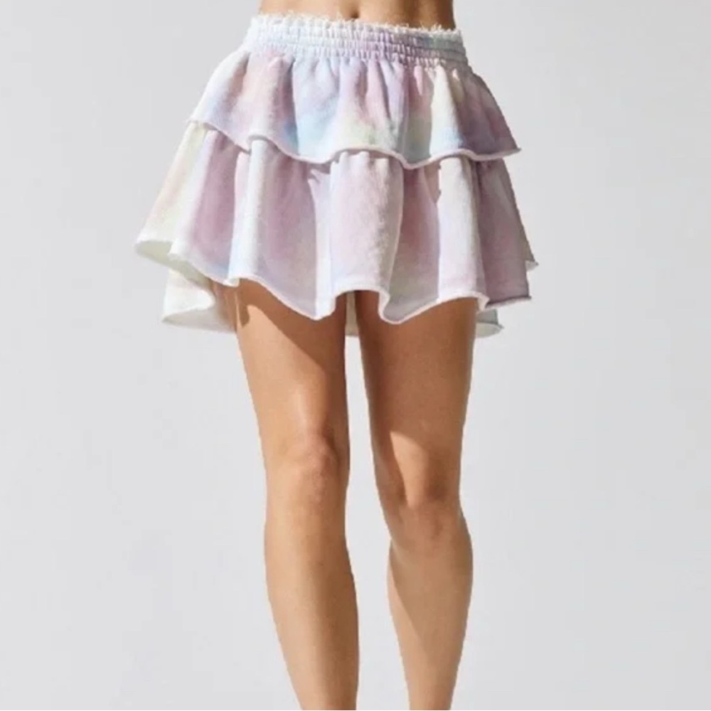 Loveshackfancy Pastel Tie-Dye Layered Skirt